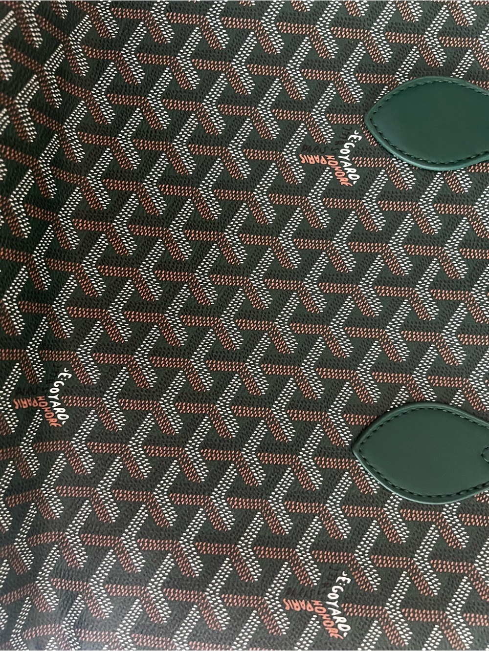 Forest Green Chevron Tote with Dark Green Trim Set - Picture 6 of 9